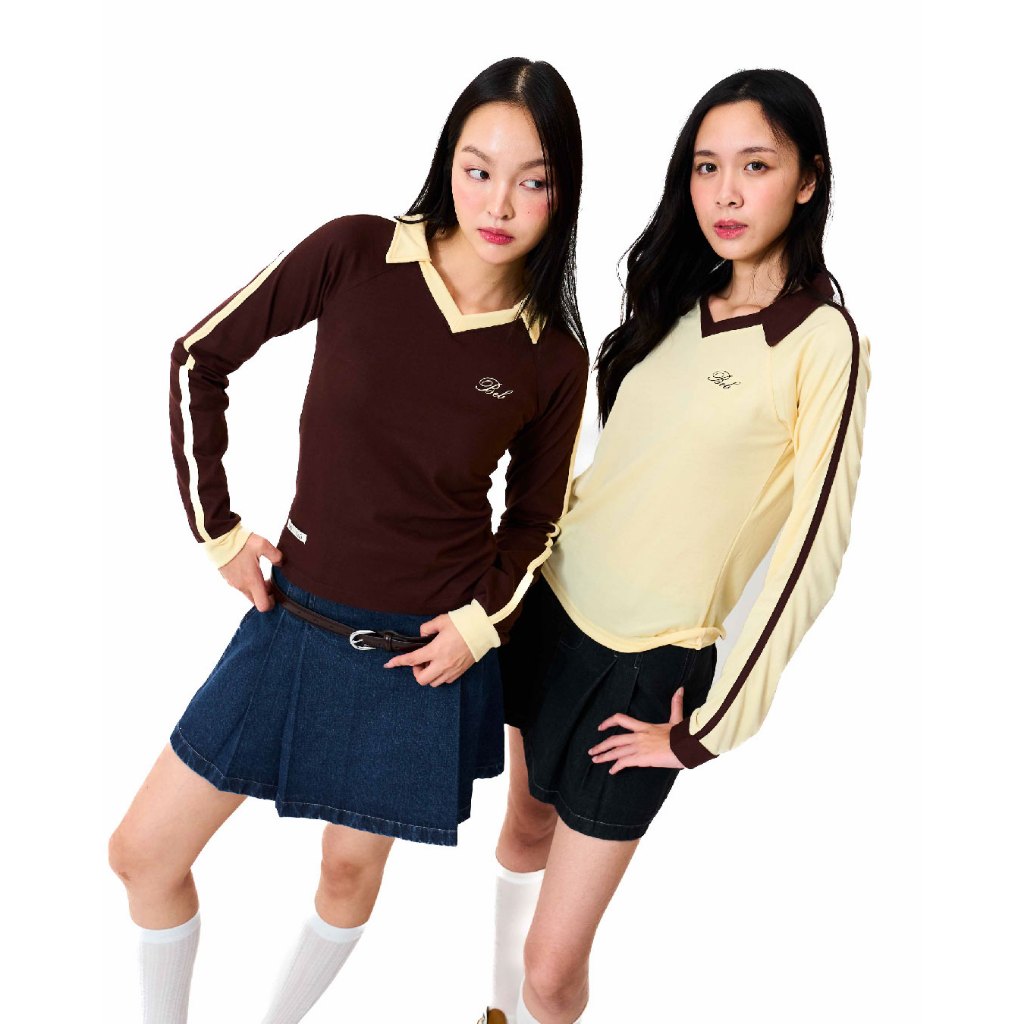 BEB CLUB "BEB" LONG SLEEVED POLO เสื้อโปโลแขนยาวรัดรูปเบ็บคลับ