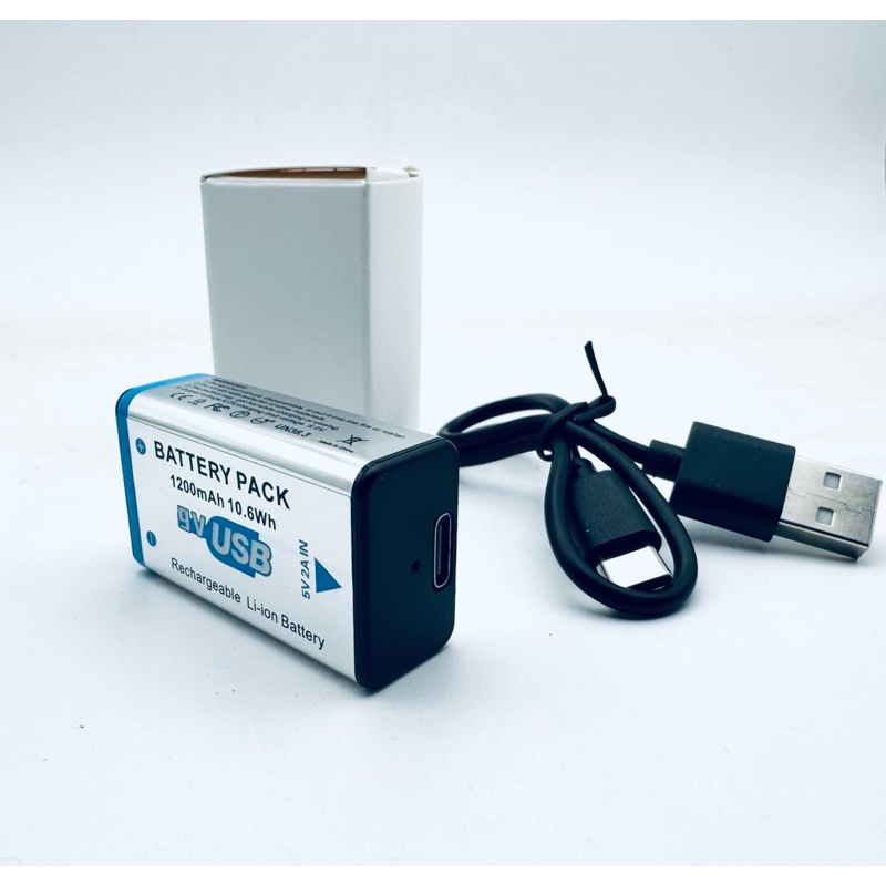 ถ่านชาร์จ 9V ความจุ 1,200 mAh สามารถชาร์จได้