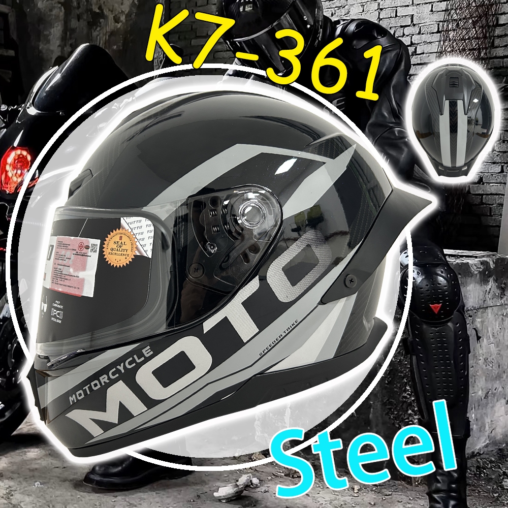TUTTO K7 รองรับบลูทูธ TUTTO​ ใหม่ปี2025 หมวกกันน็อค หุ้มคาง ทรงใหม่ล่าสุด สปอยเลอร์ยาว ถอดซักได้
