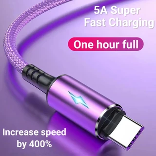 🔥ส่งจากไทย🔥สายชาร์จข้อมูลแบบถักไฟริบบิ้นปลา เหมาะสำหรับโทรศัพท์มือถือ Apple Android type-c 5A Huawei สายชาร์จยาว 1.2 ม.