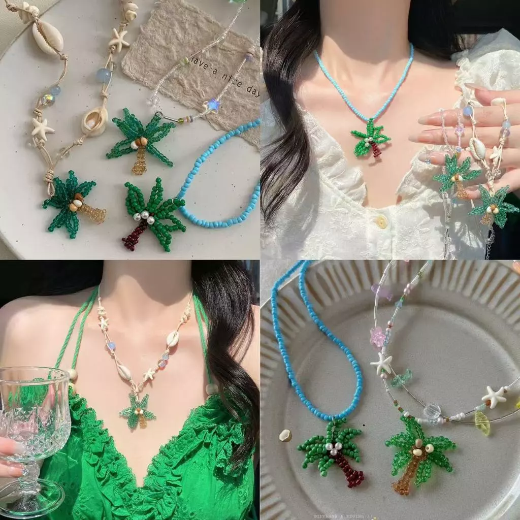 สร้อยคอ สร้อยคอแฟชั่น y2k สไตล์โบฮีเมียน🌴 หลากสี dopamine จี้เปลือกหอย ใส่ไปทะเล🏖️ พร้อมส่งในไทย