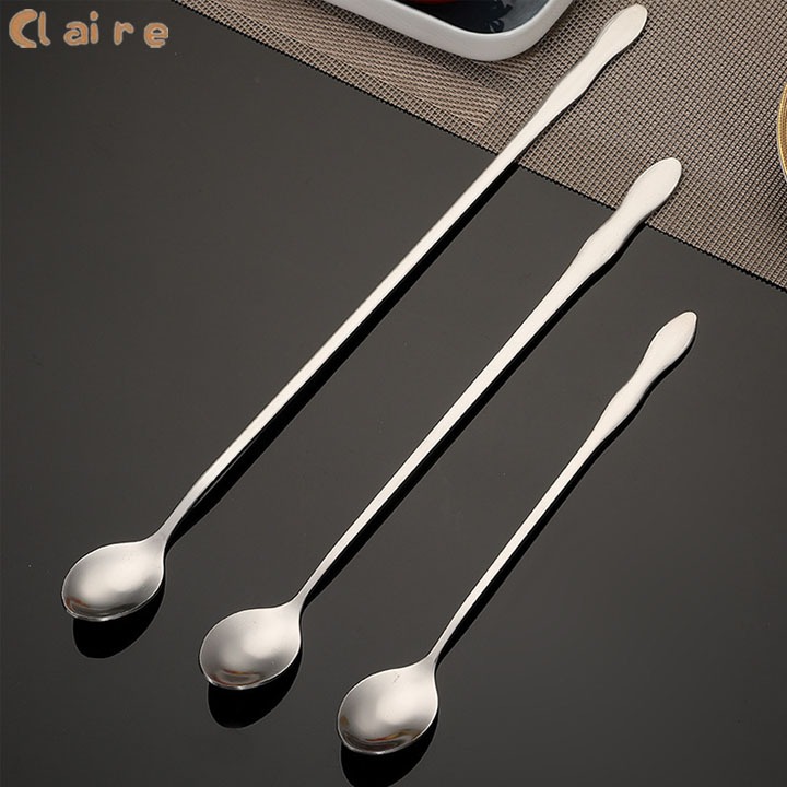 COD ช้อนคนด้ามยาว สแตนเลส ช้อนชงกาแฟ 26cm/32cm stainless steel stirring spoon Claire