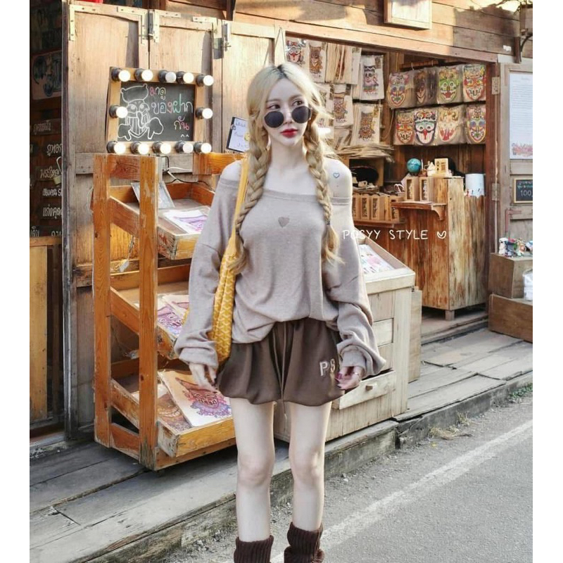 กระโปรงสีน้ำตาล ป้ายPossy  ไซต์m