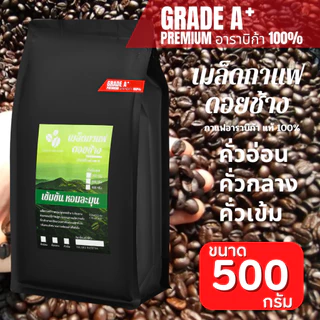 กาแฟดอยช้างของแท้100% คั่วอ่อน/คั่วกลาง/คั่วเข้ม เมล็ดกาแฟดอยช้าง อราบิก้า100% "เข้มข้น หอมละมุน" บรรจุถุงติดวาลว์ 500g