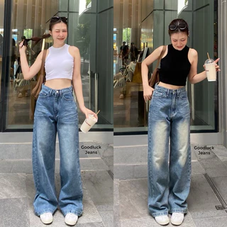 New Baggy Jeans🖤 กางเกงยีนส์ขากระบอกใหญ่ เอวสูง ผ้าไม่ยืด สะโพกปล่อยต้นขากว้าง กางเกงยีนส์ผู้หญิง