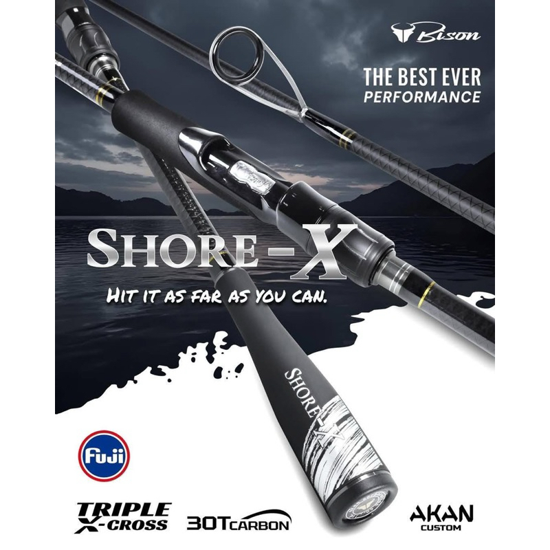 BISON SHORE-X คันตีเหยื่อปลอมชายฝั่ง ปลาวัง งานสวาย คันเบ็ด ไบซัน