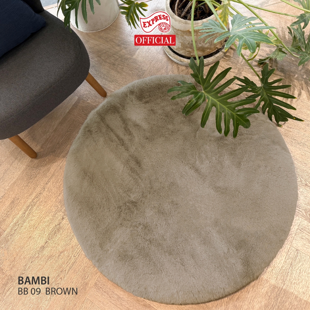 EXPRESS CARPET พรมวงกลมรุ่น BAMBI C100 เส้นผ่านศูนย์กลาง 100 cm พรมขนกระต่ายขนยาวหนานุ่ม 35 mm