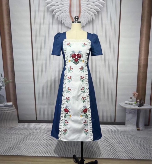 ชุดเดรสยีนส์ เดรสงานปัก CLT