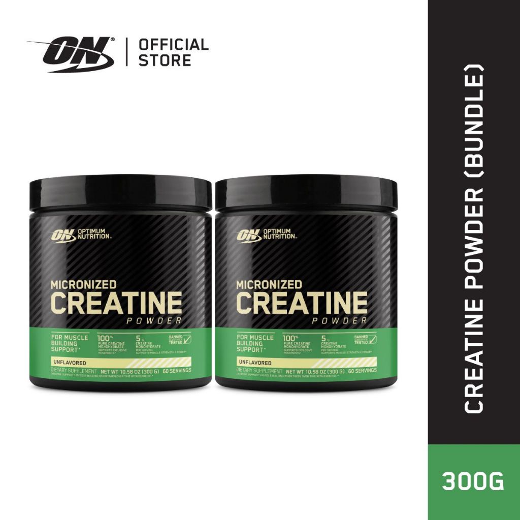 Optimum Nutrition Creatine 300gram (300กรัม) เพิ่มกล้ามเนื้อ เพิ่มพลัง 2 กระปุก