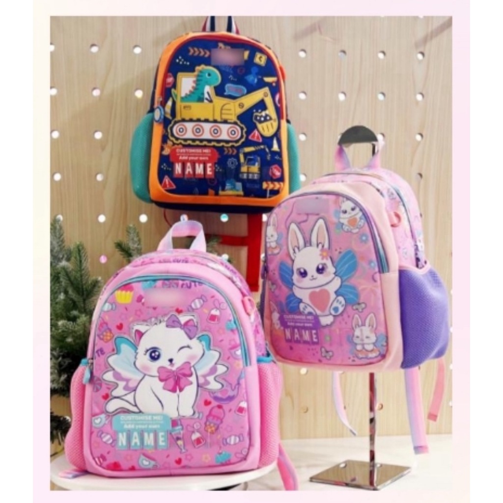 JGY - VEST U2120 พร้อมส่งกระเป๋าเป้นักเรียนใหม่ล่าสุด ลาย charactor 2D น่ารักเกินต้าน  แบรนด์แท้จากฮ่องกง ขนาด 10" x 12"
