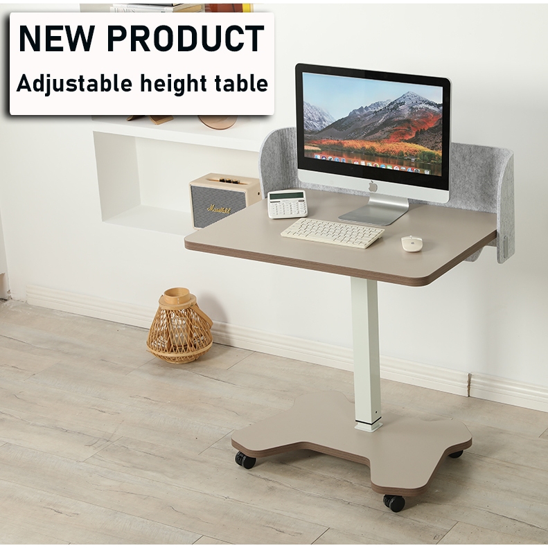 Pneumatic adjustable height table 80*60*2.5CM Manually controlled height-adjustable table 72cm-114cm