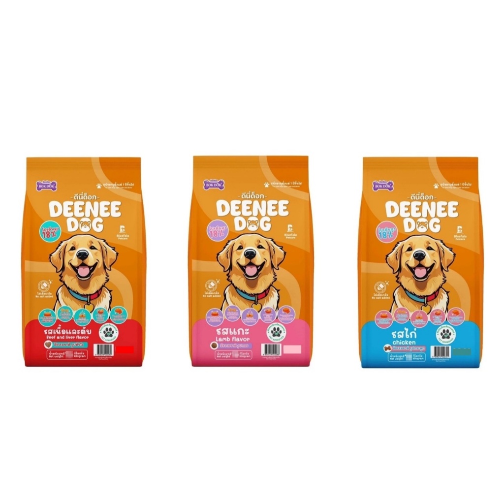 Deenee Dog ดีนี่ด๊อก อาหารเม็ดสำหรับสุนัขโต อร่อยคุ้มค่า ราคาประหยัด 1 Kg.