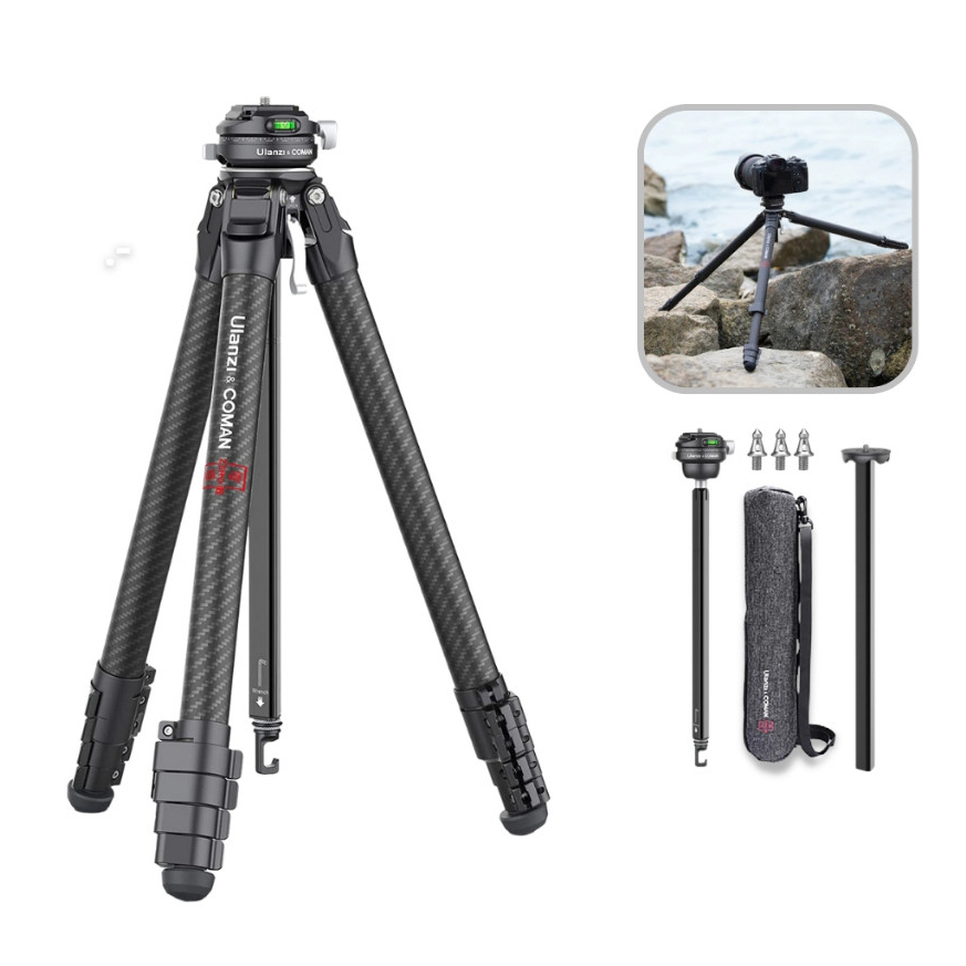 ULANZI ZERO F38 ขาตั้งกล้อง คาร์บอนไฟเบอร์ รับน้ำหนัก 6KG ระบบ Quick Release สูง 159cm สำหรับถ่ายภาพ