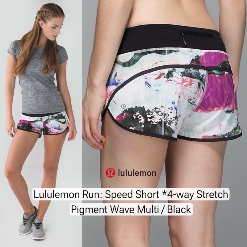 Lululemon Run: Speed Short *4-way Stretch Pigment Wave Multi / Black