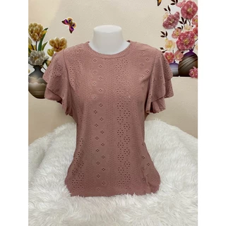 เสื่้อสีดำ เสื้อลุกไม้ผ้าฉลุ แขนระบานสองชั้น ทรงสวย เสื้อแฟชั่นรุ่นติดเทรนกำลังฮิต รุ่น912