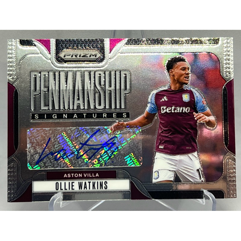การ์ดฟุตบอล 2024 - 2025 Panini Prizm EPL Ollie Watkins Penmanship Autographed