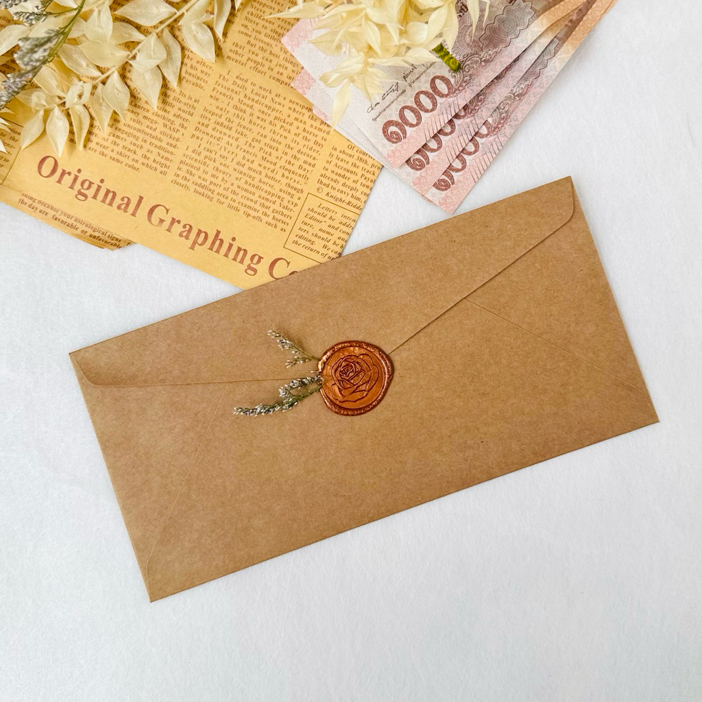 𝓁𝒾𝓁𝒾 ซองใส่เงิน ใส่ธนบัตร ใส่แบ้งค์ 1000 ได้ ซอง+ตราประทับครั่ง Money Envelopes