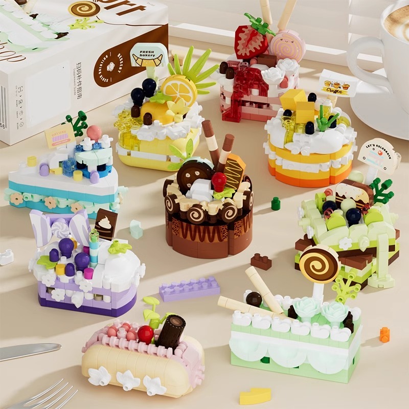 เค้กบล็อก เค้กวันเกิด มินิเค้ก ยกกล่อง ทั้งชุด 9กล่อง ของเล่นเด็ก ของขวัญวันเกิด