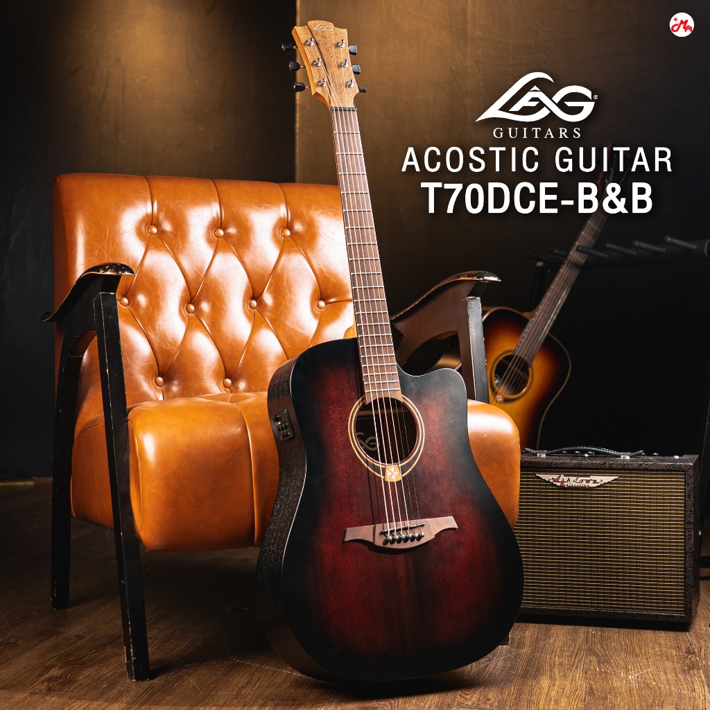 Lag Guitar T70DCE-B&B กีตาร์โปร่ง/โปร่งไฟฟ้า Acoustic Guitar รับประกันศูนย์ Music Arms