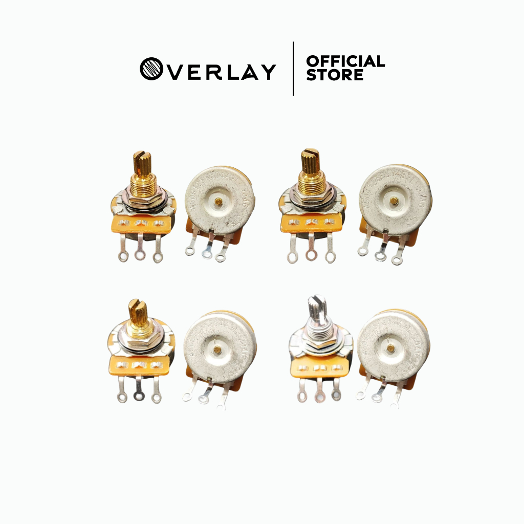 Overlay POT 250KA 250KB 500KA 500KB ก้นหอย ( Tone / Volume ) Guitar Bass พอท โทน โวลลุ่ม กีต้าร์ และ