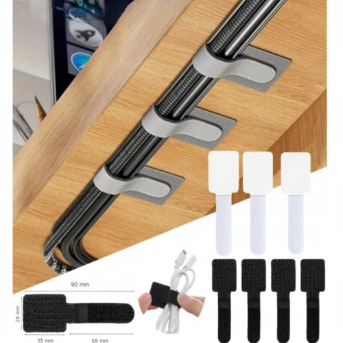 30/50pcs🔥Reusable Cable Ties Fastening Wire Organizer สายไฟเชือกผู ้ ถือกาวในตัวปรับสายไฟสายรัดโต ๊ ะการจัดการ