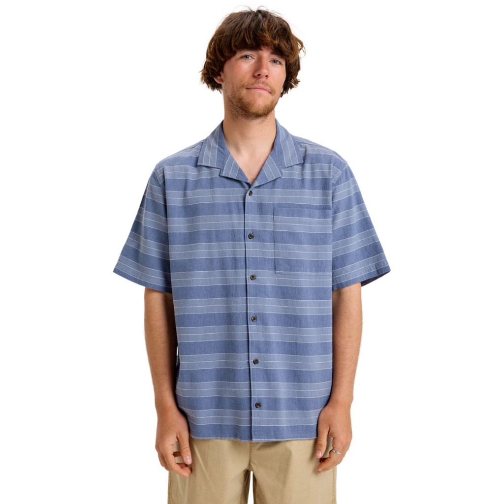 QUIKSILVER เสื้อเชิ้ตแขนสั้นผู้ชาย Mens Room Rock Short Sleeve Shirt-Blue 252 EQYWT04630-BYL3