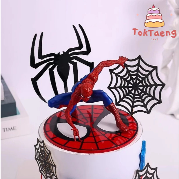 โมเดลแต่งเค้ก โมเดลสไปร์เดอร์แมน spiderman ใยแมงมุม ตกแต่งเค้กวันเกิด
