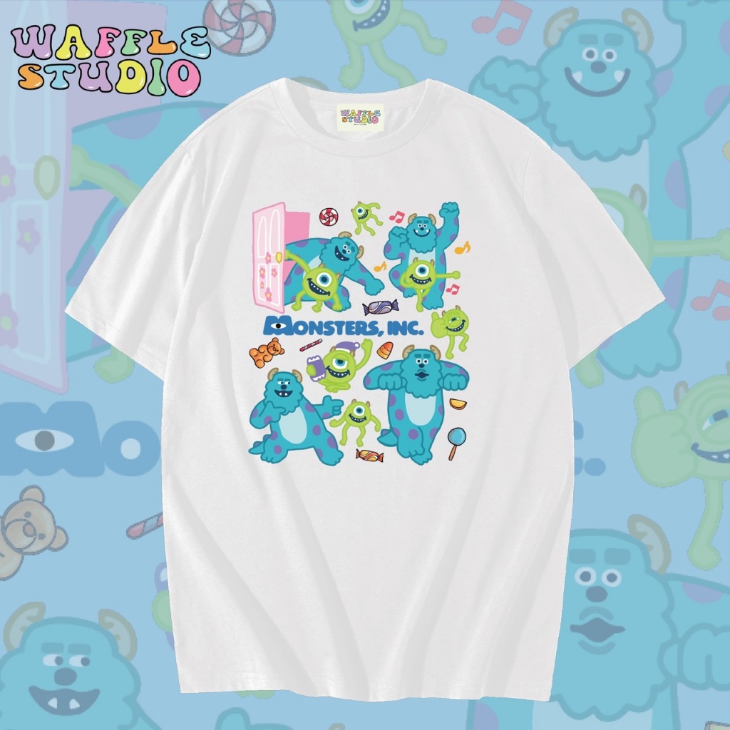 [ ส่งฟรี 🔥 ] WS0651 เสื้อยืดโอเวอร์ไซส์ ผ้าคอตตอน 100% เสื้อยืดเกาหลี เสื้อยืด  WAFFLE STUDIO