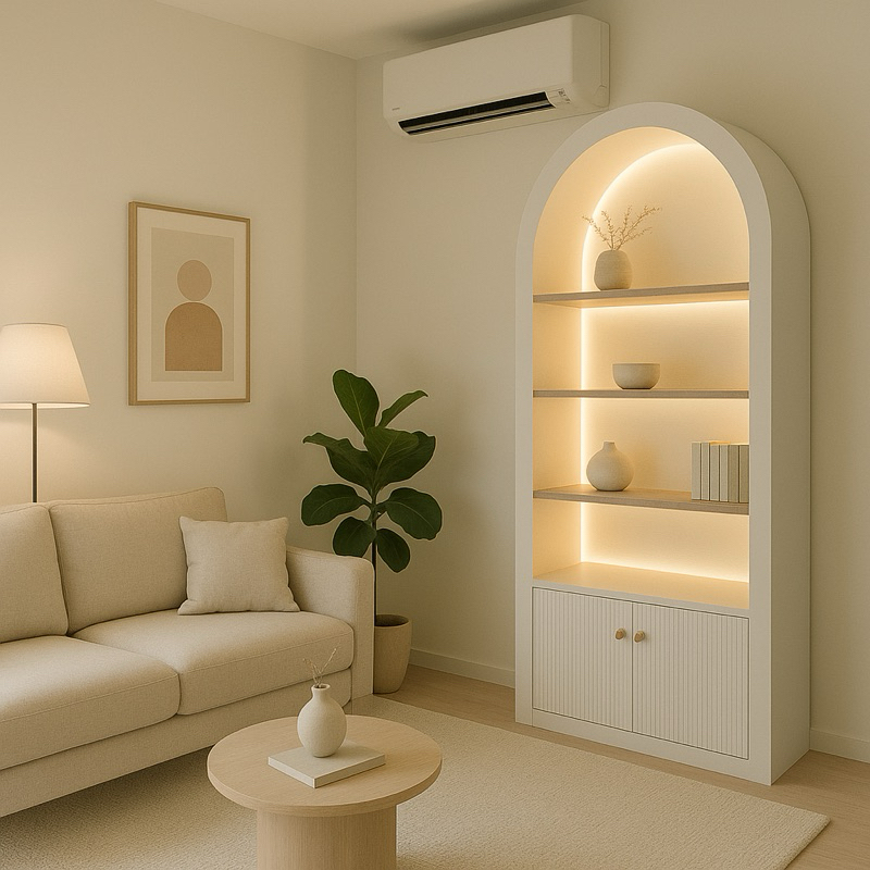 ตู้โค้งมินิมอล ชั้นวาง P05