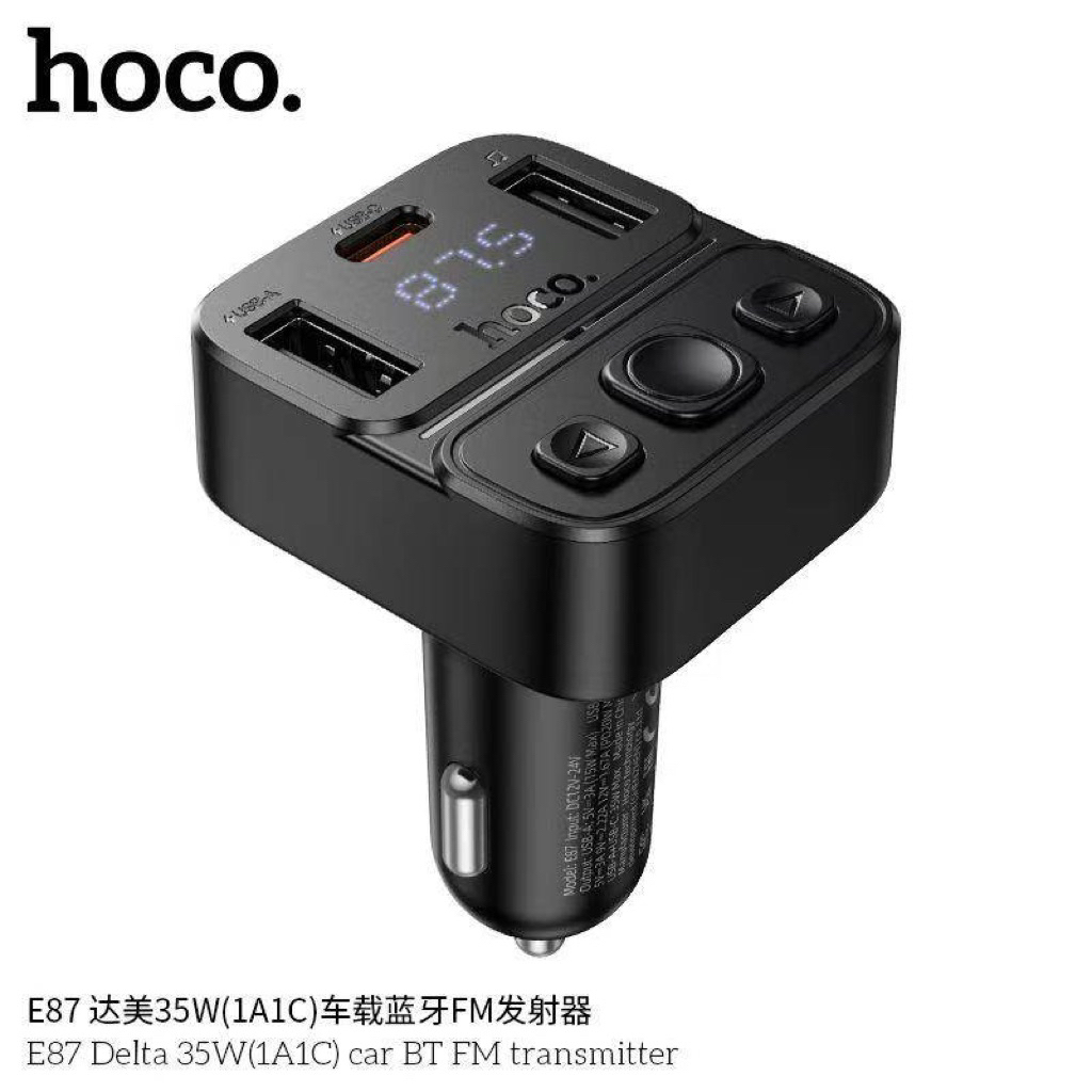 ที่ชาร์จช่องเสียบที่จุดบุหรี่  5.4 Hoco E87 จ่ายไฟ 35W จอดิจิตอล LED ดีไซน์เรียบหรู สำหรับติดตั้งในร