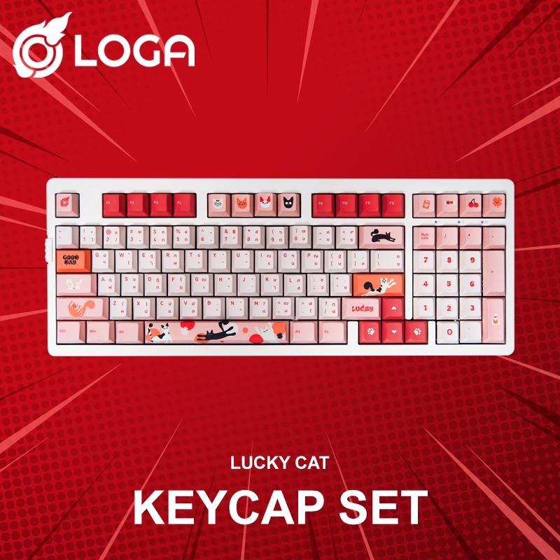 คีย์แคป LOGA PBT Dyesub Keycap set : Lucky Cat
