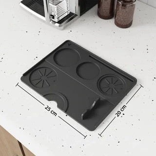 แผ่นยางรองแทมป์กาแฟขนาดใหญ่ มีขารองด้ามชง Coffee Tamping Mat Rubber