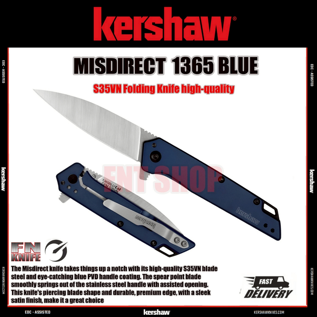 มีดพับ มีดพก Kershaw MISDIRECT1365 BLUE