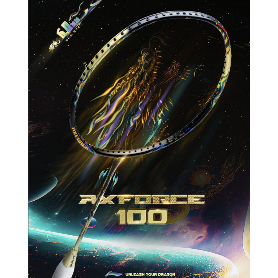 🐉 Li-Ning AXFORCE 100 Qilin  ประกันไทย 6 เดือน🏸 ไม้แบดสายบุกสุดพลัง 💥 ก้านบาง 6.0 มม. ⚡