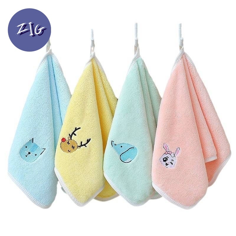 ผ้าเช็ดอเนกประสงค์ ผ้าขนแกะ  ดูดซับน้ำได้ดี ปักลายน่ารัก BY ZIGSHOP