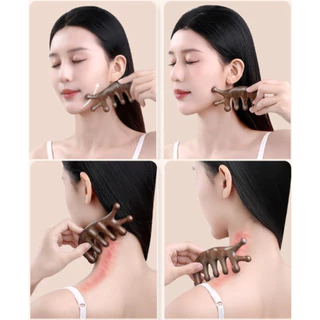 หวีไม้จันทร์ หวีนวดหัว หนังศรีษะ นวดศีรษะ หวีนวดผม ช่วยให้ผ่อนคลาย