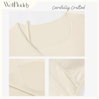 WellBuddy สปอร์ตบราแขนสั้น เสื้อโยคะ เสื้อออกกำลังกายแขนสั้น เสื้อพิลาทิส (Basic Cross-Wrap Top)