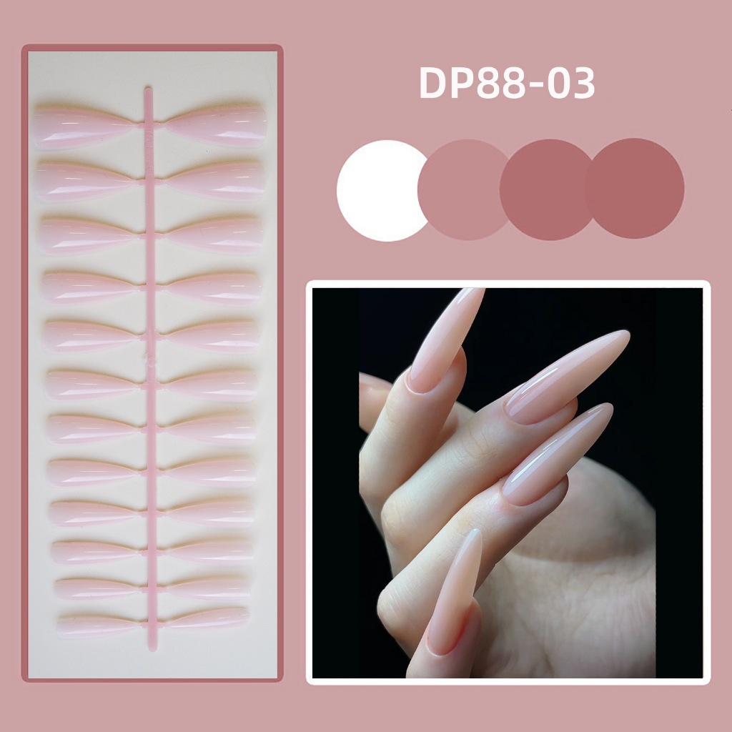Luxnail FN64 พร้อมส่งเล็บปลอมทรงแหลมยาวพิเศษงานสีพื้น รูปที่ 3