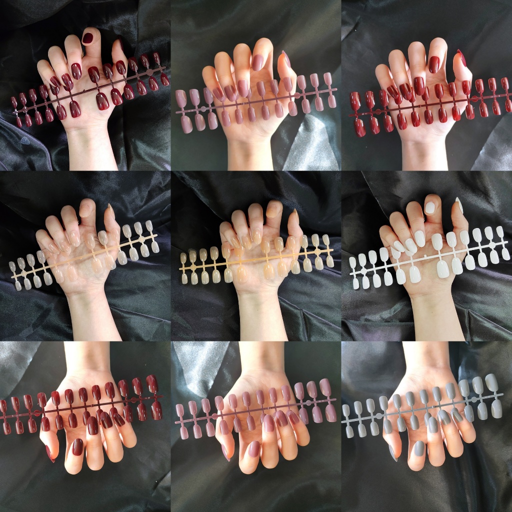 Luxnail FN68 พร้อมส่งเล็บปลอมสำเร็จรูปงานสีนู๊ดสวย ขนาดฟรีไซส์24ชิ้น