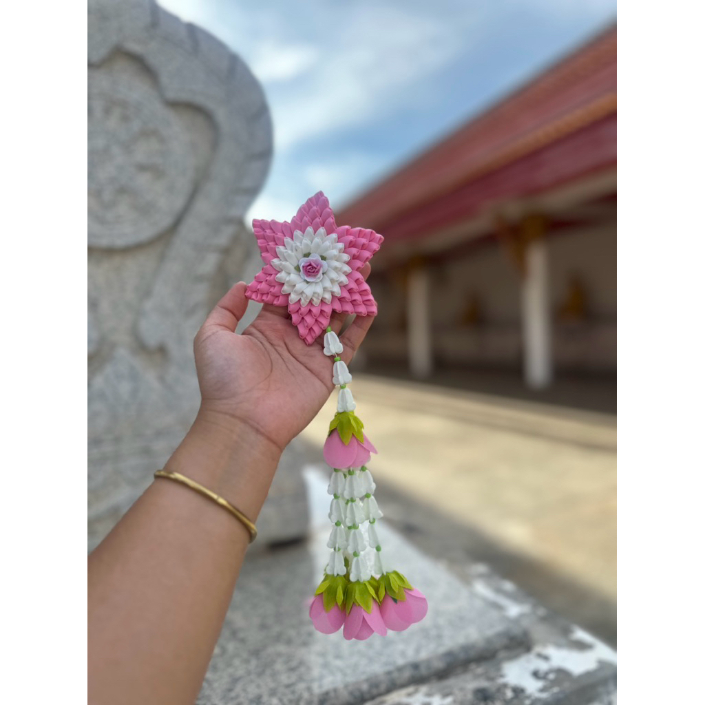 มาลัยทัดหู 3สี ขนาด 4 นิ้ว(แจ้งสีในแชทได้ครับ)🥰🥰