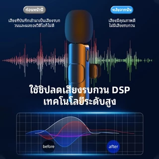 K9 ไมค์ไร้สายแบบหนีบเสื้อ 2in1 พร้อมลดเสียงรบกวน เหมาะสำหรับไมค์ไลฟ์สดและการบันทึกวิดีโอ ใช้งานกับ IOS/Type-C/มือถือ