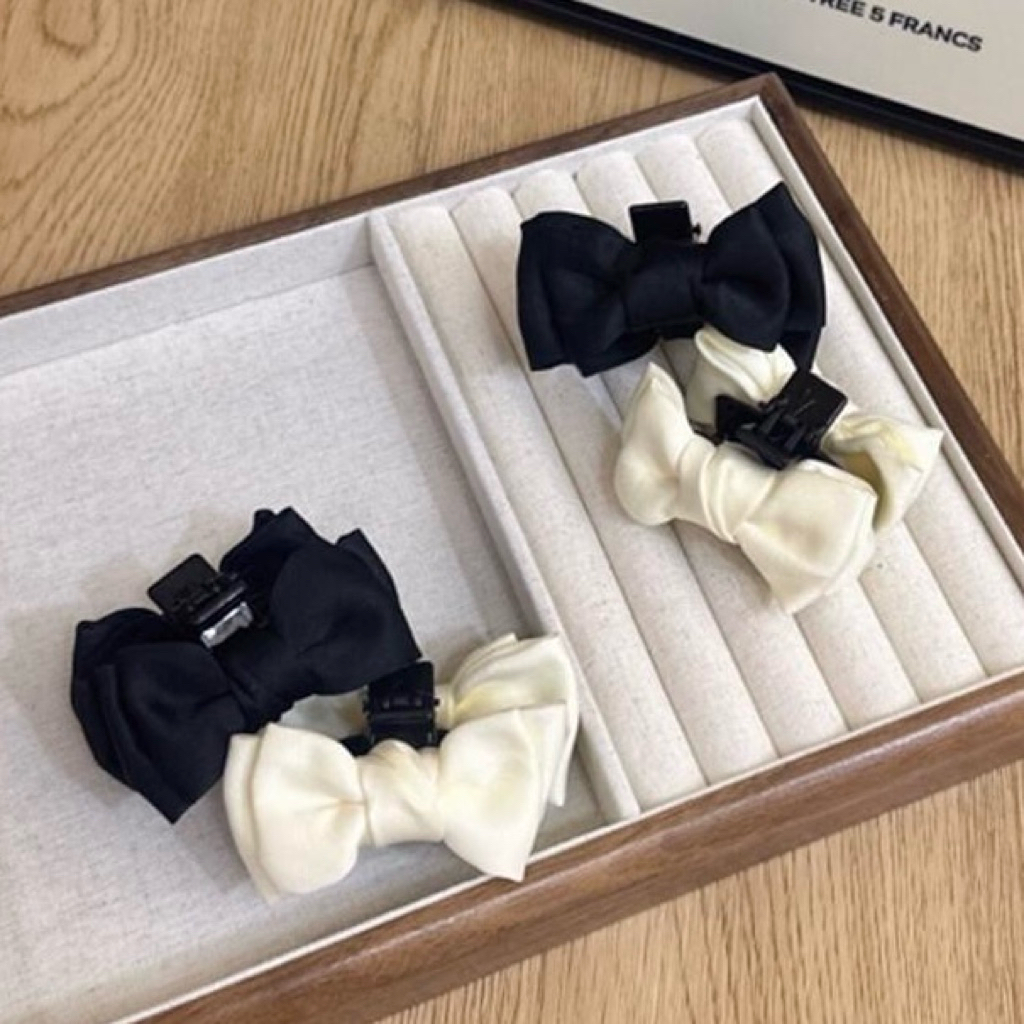 กิ๊บติดผมโบว์ผ้า SATIN MINI BOW CLIP ขนาด 6.5 cm. พร้อมส่งในไทย!!
