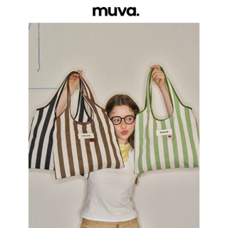 MUVA (โค้ดลด20%) striped canvas bag preorder 7-14 วัน แท้100…