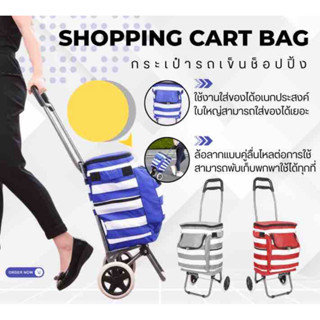 SHOPPING CART BAG กระเป๋ารถเข็นช็อปปิ้ง ( ลายทาง )