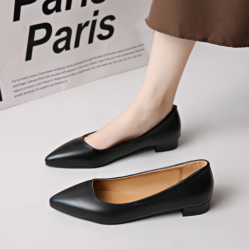 Atikota รองเท้าส้นแบนสำหรับผู้หญิง แฟชั่น นุ่ม สบาย อเนกประสงค์ รองเท้าบัลเล่ต์หัวแหลม - รูปที่ 4