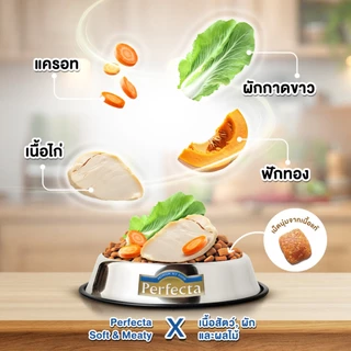 [ 500g ] อาหารสุนัข Perfecta Soft&Meaty เพอร์เฟคต้า อาหารสุนัขเม็ดนิ่ม สุนัขโต คัดสรรวัตถุดิบจากเกรดพรีเมี่ยม