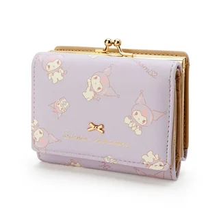 Mymelody Kuromi Sanrio HelloKitty - กระเป๋าสตางค์ใบสั้น PU ผู้หญิง กระเป๋าสตางค์ซิป หัวเข็มขัด กระเป๋าใส่บัตรบุคลิกภาพกา