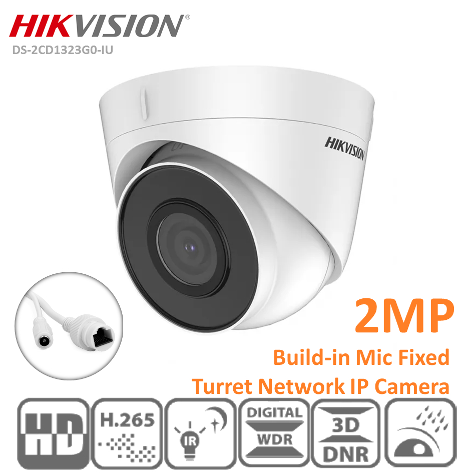 กล้องวงจรปิด DS-2CD1323G2-LIU Hikvision Smart Hybrid Light IPC 2MP PoE (ไมค์)