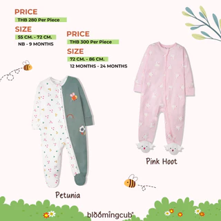 Bloomingcub Two way zip sleepsuit ชุดหมีคลุมเท้า ชุดนอนเด็กซิปสองทาง ชุดนอนเด็ก บอดี้สูทเด็ก