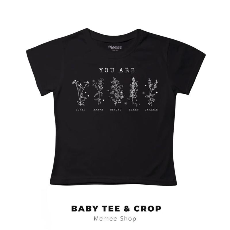 Memee ~ เสื้อยืดผ้าคอตตอน Baby Tee เสื้อสาวอวบ(You Are Flowerหญิง) รูปที่ 8